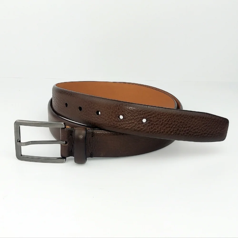 Trafalgar Men's Brown Leather Kane Belt 42